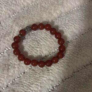 Elegant Red Beaded Bracelet